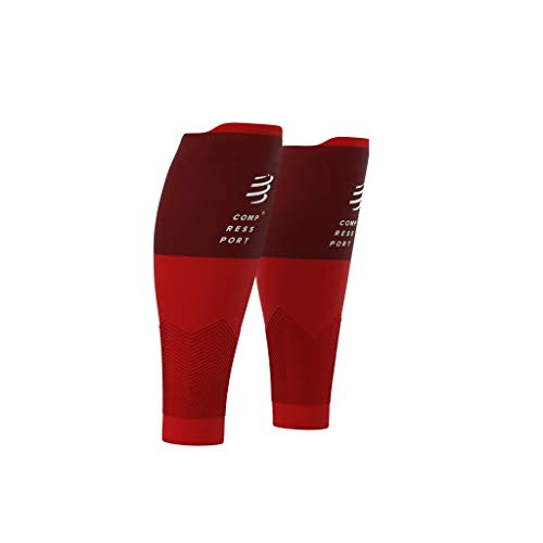 COMPRESSPORT - Kompressions-Wadenbandage – R2V2 – Muskelschutz, Leistung und Erholung für Sport – Ultraleicht und Antistatig – Laufen, Radfahren, Trail und Triathlon, 34-38, Rot von COMPRESSPORT