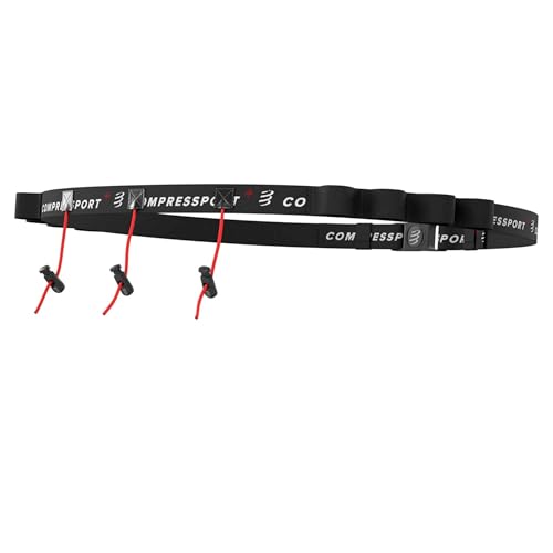 Compressport Race Belt Startnummerngürtel, Schwarz, eine Größe von COMPRESSPORT