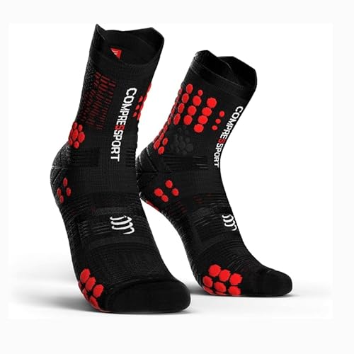 Compressport Herren Kompressions Laufsocke Compressport TRAIL Sock Black/Red T2, Schwarz/Rot, T2, CS1TSHV399RDT2 von COMPRESSPORT