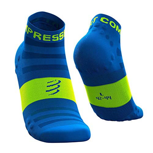 COMPRESSPORT Erwachsene (Unisex) Pro Racing Socks v3.0 Ultralight Run Low Leichte Laufsocken, Fluo Blue, T4 von COMPRESSPORT