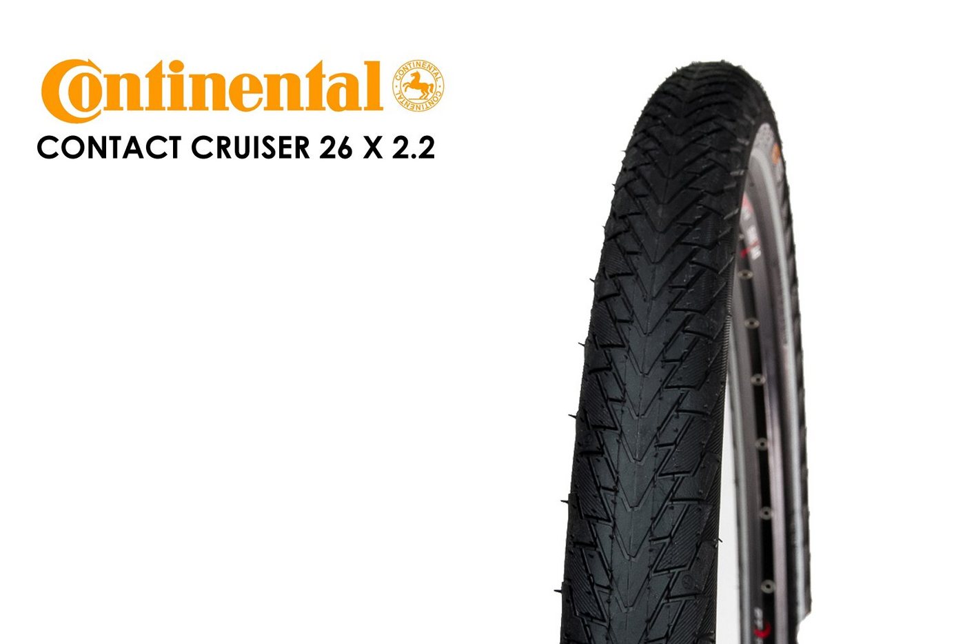 CONTINENTAL Fahrradreifen 26 Zoll CONTINENTAL Contact Cruiser 26x2.2 Fahrrad Reifen 55-559 Refle von CONTINENTAL