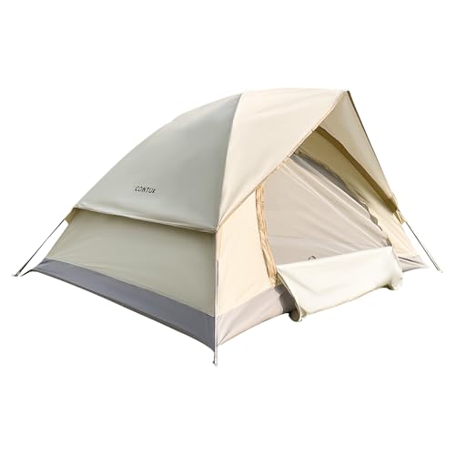 CONTUK Campingzelt für 2-3 Personen mit abnehmbarem Regenschutz, leichtes Kuppelzelt für Reisen, Wandern, Angeln, Picknick und Hinterhof-Camping, doppellagig, einfacher Aufbau von CONTUK