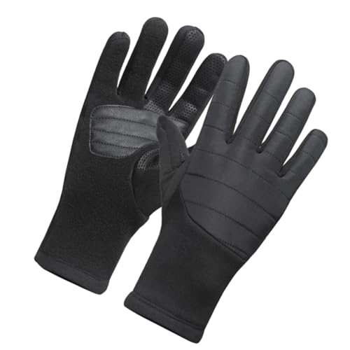 COOLHIYA 1 Paar Kreative Herren Fleece Handschuhe Touchscreen Fingerhandschuhe Verdickte Plüsch Winterhandschuhe Warme Hände Schutzkostüm Für Outdoor Reiten Klettern Wandern Schwarz von COOLHIYA