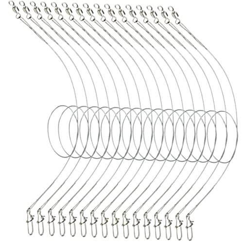 COOLHIYA 24 Stück Metall Angeldrähte Verschleißfest Und Drehbar Angelvorfachschnüre Ideal Für Süß Und Salzwasser 30cm Länge Perfekt Für Raubfischangeln von COOLHIYA