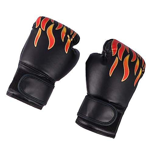 COOLHIYA Kinder Boxhandschuhe Und Fäustlinge Flammenmuster Trainingshandschuhe Für Taekwondo Kickboxen MMA Karate Zufällige Farbe Größe S/M von COOLHIYA