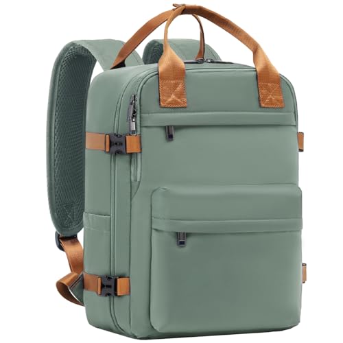 COOLIFE Handgepäck Rucksack für Ryanair 40×20×25 Reiserucksack Flugzeug 20L Klein Handgepäck Kabinengröße Handgepäck Tasche mit Laptopfach für Weekender Kurze Trip (Dunkelgrün, 40×25×20cm) von COOLIFE