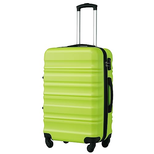 COOLIFE Hartschalen-Koffer Trolley Rollkoffer Reisekoffer mit TSA-Schloss und 4 Rollen (Grün, Großer Koffer) von COOLIFE