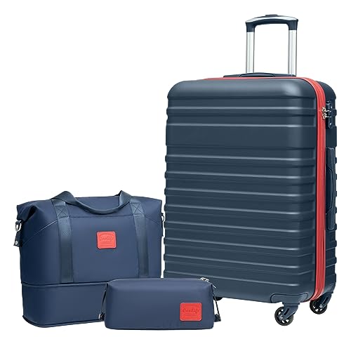 COOLIFE Koffer Trolley Koffer Reisekoffer von ABS Hartschalen Trolley 4 Rollen TSA-Schloss Der Koffer Enthält 1 Reisetasche und 1 Kulturbeutel COOLIFE Koffer Trolley Koffer Reisekoffer von ABS Hartschalen Trolley 4 Rollen TSA-Schloss Der Koffer Enthält 1 Reisetasche und 1 Kulturbeutel von COOLIFE