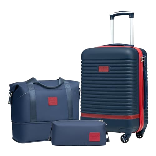 COOLIFE Koffer Trolley Koffer Reisekoffer von ABS Hartschalen Trolley 4 Rollen TSA-Schloss Der Koffer Enthält 1 Reisetasche und 1 Kulturbeutel COOLIFE Koffer Trolley Koffer Reisekoffer von ABS Hartschalen Trolley 4 Rollen TSA-Schloss Der Koffer Enthält 1 Reisetasche und 1 Kulturbeutel von COOLIFE