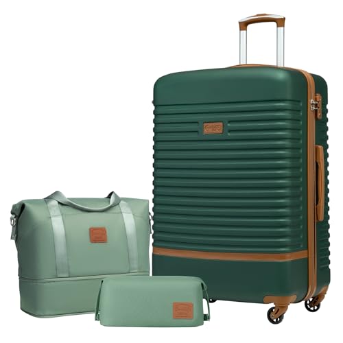 COOLIFE Koffer Trolley Koffer Reisekoffer von ABS Hartschalen Trolley 4 Rollen TSA-Schloss Der Koffer Enthält 1 Reisetasche und 1 Kulturbeutel COOLIFE Koffer Trolley Koffer Reisekoffer von ABS Hartschalen Trolley 4 Rollen TSA-Schloss Der Koffer Enthält 1 Reisetasche und 1 Kulturbeutel von COOLIFE