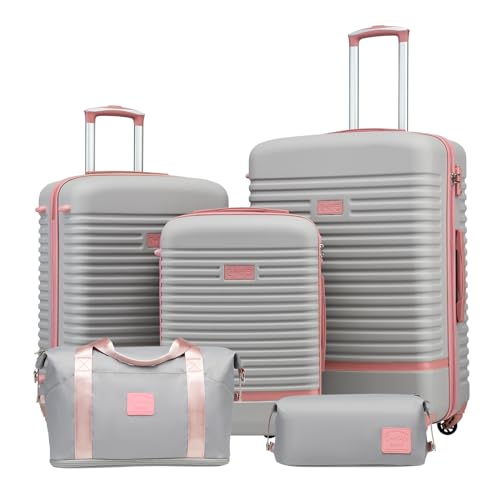 COOLIFE Koffer Trolley Koffer Reisekoffer von ABS Hartschalen Trolley 4 Rollen TSA-Schloss Der Koffer Enthält 1 Reisetasche und 1 Kulturbeutel COOLIFE Koffer Trolley Koffer Reisekoffer von ABS Hartschalen Trolley 4 Rollen TSA-Schloss Der Koffer Enthält 1 Reisetasche und 1 Kulturbeutel von COOLIFE