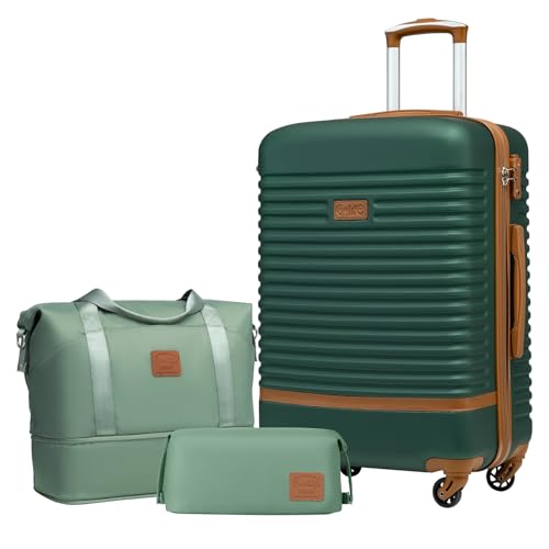 COOLIFE Koffer Trolley Koffer Reisekoffer von ABS Hartschalen Trolley 4 Rollen TSA-Schloss Der Koffer Enthält 1 Reisetasche und 1 Kulturbeutel COOLIFE Koffer Trolley Koffer Reisekoffer von ABS Hartschalen Trolley 4 Rollen TSA-Schloss Der Koffer Enthält 1 Reisetasche und 1 Kulturbeutel von COOLIFE