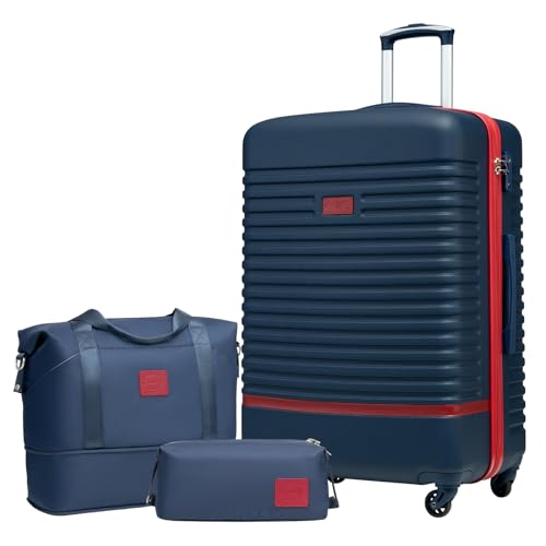 COOLIFE Koffer Trolley Koffer Reisekoffer von ABS Hartschalen Trolley 4 Rollen TSA-Schloss Der Koffer Enthält 1 Reisetasche und 1 Kulturbeutel COOLIFE Koffer Trolley Koffer Reisekoffer von ABS Hartschalen Trolley 4 Rollen TSA-Schloss Der Koffer Enthält 1 Reisetasche und 1 Kulturbeutel von COOLIFE