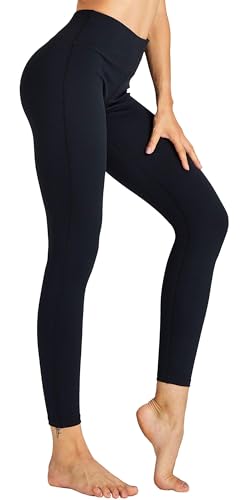 COOLOMG Damen Sport Leggings Yoga Training Fitnesshose Schwarz M von COOLOMG