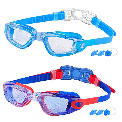 COOLOO Schwimmbrille, 2 Stück Schwimmbrille für Kinder/Junior/Erwachsene, Unisex Taucherbrille für Jungen Mädchen Herren Damen, Anti-Fog, Kein Auslaufen von COOLOO