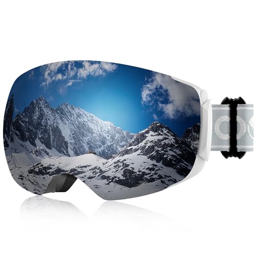 COOLOO Skibrille Herren Damen Jugendliche - Magnetischer OTG Rahmenloser Anti-Beschlag-Schutz mit 100% UV-Schutz von COOLOO