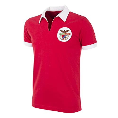 COPA Herren Sl Benfica 1962-63 Retro Fußballtrikot Retro Fußballkragen T-Shirt L rot von COPA