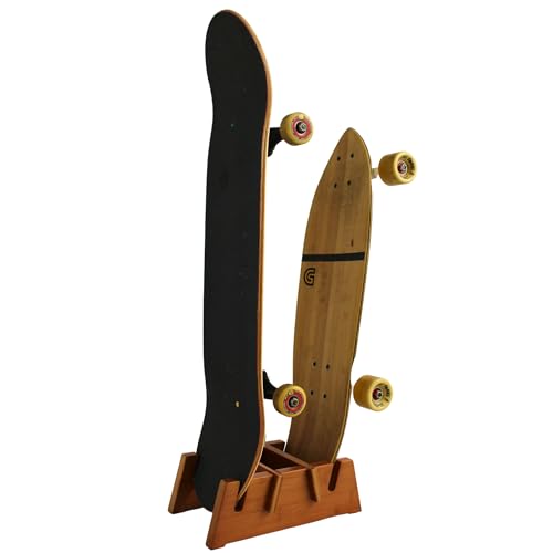 Bambus Skateboard Halterung Skateboard Ständer für Zwei Bretter | Skateboard Rack Skateboard Zubehör für tragbare Aufbewahrung und Präsentation COR Surf Bambus Skateboard Halterung Skateboard Ständer für Zwei Bretter | Skateboard Rack Skateboard Zubehör für tragbare Aufbewahrung und Präsentation COR Surf von COR Surf