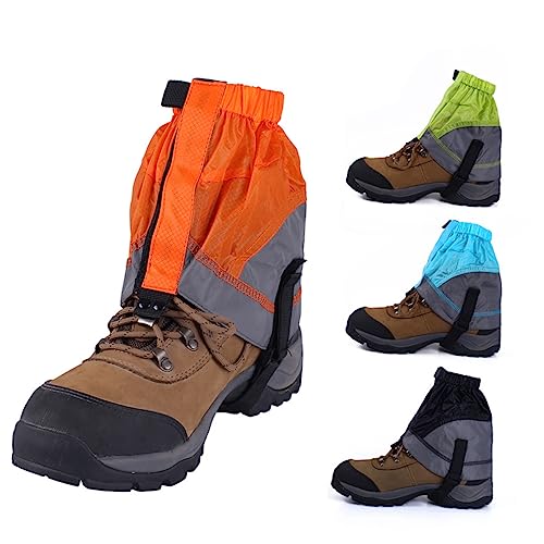 CORHAD 1 Paar wasserdichte Gamaschen Für Outdoor Aktivitäten Leichte Knöchelgamaschen Blau Und Grau Schutzüberzug Für Schuhe Beim Wandern Radfahren Jagen Und Klettern von CORHAD