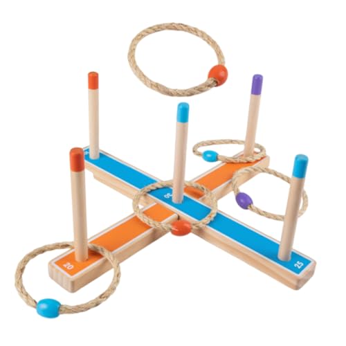 CORHAD 1 Set Wurfringspielzeug Kleinkind Außenspielzeug Kleinkindspielzeug Kinderspielzeug Holzring Wurfspiel Vorschul Lernspielzeug Wurfringe Spielset Interaktives Partyspiel von CORHAD