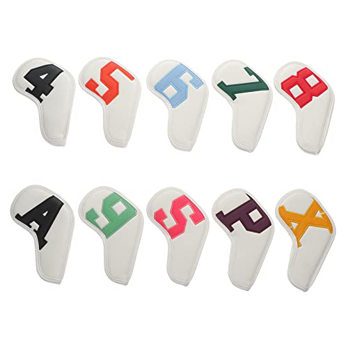 CORHAD 10st Kopfbedeckung Hülse Für Golfputter Putterkopfabdeckung Clubfahrerabdeckungen Golf Putter Schutzhülle Golfzubehör Schlägerhülse Pu-Golf-Putter-Abdeckung Pu-Leder Colorful von CORHAD