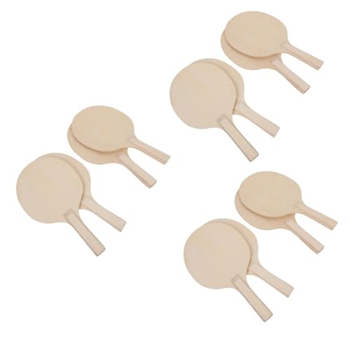 CORHAD 12 STK Badminton Schläger Ballspielschläger Klassisches Paddleball-Spiel Outdoor-Spielzeug Für Kinder Beach-Tennis-schläger Unbemaltes Ballpaddel Kindertennisschläger Brown Holz von CORHAD