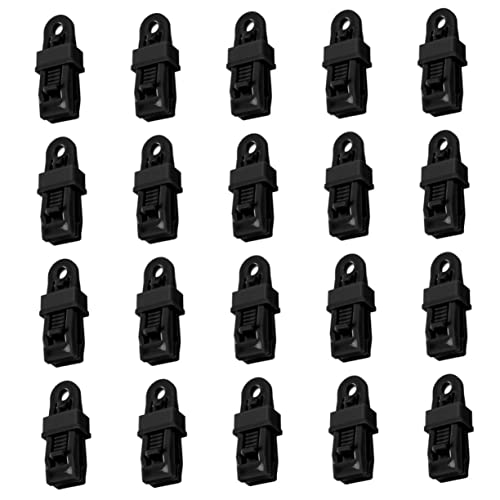 CORHAD 20st Sicherungsclip Autozelte Tipi Im Freien Zelt Zum Campen Windseilschnalle Befestigungsclips Für Markisen Outdoor-Zelt-Clips Zeltklemmen Autoplane Nylon-Kunststoff Black von CORHAD