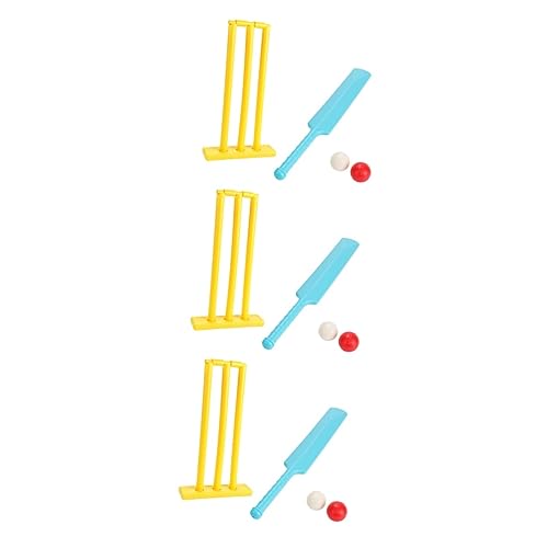 CORHAD 3 Sets 4 Stück Cricket Spielzeug Cricketschläger Und Cricket Spielspielzeug Outdoor Cricket Spielset Kinder Cricketschläger Garten Cricket Kinder Cricketball Eltern von CORHAD