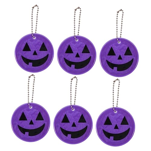 CORHAD 6st Kürbis-Monster-anhänger Halloween-kürbis-anhänger Reflektierender Schlüsselanhänger Halloween-anhänger Für Die Schmuckherstellung Kreativer Reflektor PVC Violett von CORHAD