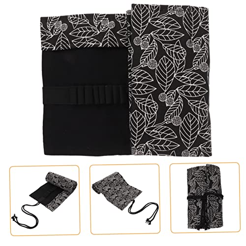 CORHAD Tasche für Bleistiftspitzer Markierungstasche Buntstifte-Etui Kartuschen für Kinder Marker-Etui Federmäppchen Bleistift-Organizer Zeichnungsorganisator Pinselhalter Segeltuch Black von CORHAD