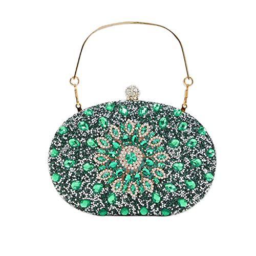 CORIOS Abendtasche Damen Diamant Clutch Bag Shiny Strass Handtasche Kette Schultertasche Elegante Umhängetasche Klein Tasche für Hochzeit Abschlussball Bankett-Party Grün CORIOS Abendtasche Damen Diamant Clutch Bag Shiny Strass Handtasche Kette Schultertasche Elegante Umhängetasche Klein Tasche für Hochzeit Abschlussball Bankett-Party Grün von CORIOS