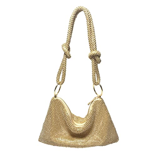 CORIOS Abendtasche Damen Shiny Strass Handtasche Glitzer Umhängetasche Diamant Clutch Bag Klein Tasche Strasssteine Schultertasche für Hochzeit Abschlussball Bankett-Party Gold CORIOS Abendtasche Damen Shiny Strass Handtasche Glitzer Umhängetasche Diamant Clutch Bag Klein Tasche Strasssteine Schultertasche für Hochzeit Abschlussball Bankett-Party Gold von CORIOS