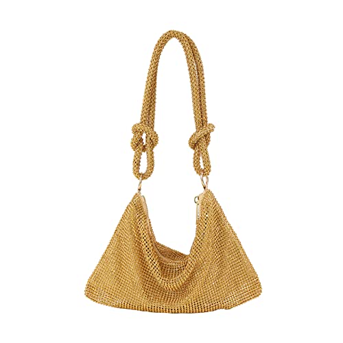 CORIOS Abendtasche Damen Strass Clutch Bag Shiny Diamant Handtasche Strasssteine Schultertasche Glitzer Umhängetasche Klein Tasche für Hochzeit Abschlussball Bankett-Party Gold A CORIOS Abendtasche Damen Strass Clutch Bag Shiny Diamant Handtasche Strasssteine Schultertasche Glitzer Umhängetasche Klein Tasche für Hochzeit Abschlussball Bankett-Party Gold A von CORIOS