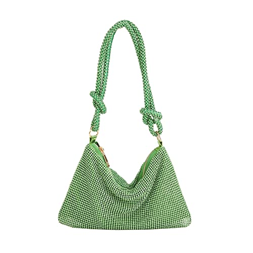 CORIOS Abendtasche Damen Strass Clutch Bag Shiny Diamant Handtasche Strasssteine Schultertasche Glitzer Umhängetasche Klein Tasche für Hochzeit Abschlussball Bankett-Party Grün CORIOS Abendtasche Damen Strass Clutch Bag Shiny Diamant Handtasche Strasssteine Schultertasche Glitzer Umhängetasche Klein Tasche für Hochzeit Abschlussball Bankett-Party Grün von CORIOS