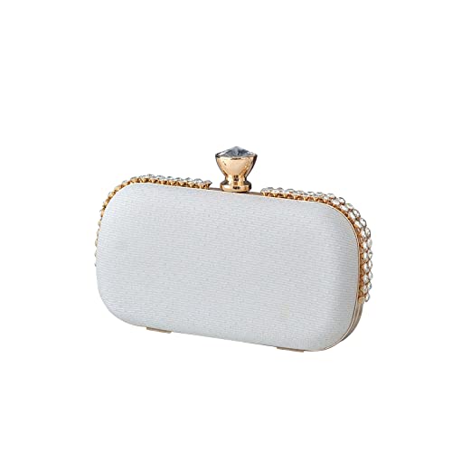 CORIOS Abendtasche Damen Strass Clutch Tasche Shiny Diamant Handtasche Klein Tasche Elegante Handtasche Schultertasche Umhängetasche Hochzeit Abschlussball Party Brauttasche Weiß CORIOS Abendtasche Damen Strass Clutch Tasche Shiny Diamant Handtasche Klein Tasche Elegante Handtasche Schultertasche Umhängetasche Hochzeit Abschlussball Party Brauttasche Weiß von CORIOS