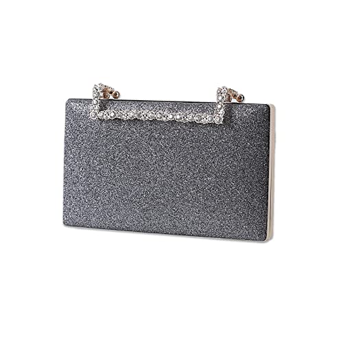CORIOS Clutch Damen Glitzer Abendtasche Funkelnd Schultertasche Hochzeit Brautbörse Handtasche Glänzend Umhängetasche Cocktail Party Abschlussball Tasche für Frauen Silber Grau CORIOS Clutch Damen Glitzer Abendtasche Funkelnd Schultertasche Hochzeit Brautbörse Handtasche Glänzend Umhängetasche Cocktail Party Abschlussball Tasche für Frauen Silber Grau von CORIOS