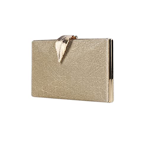 CORIOS Clutch Damen Kette Abendtasche Umhängetasche mit Blatt Schnalle Verschluss Glänzend Schultertasche Portemonnaie Tasche Glitter Handtasche für Hochzeit Abendparty Tanzparty Geburtstag Gold von CORIOS