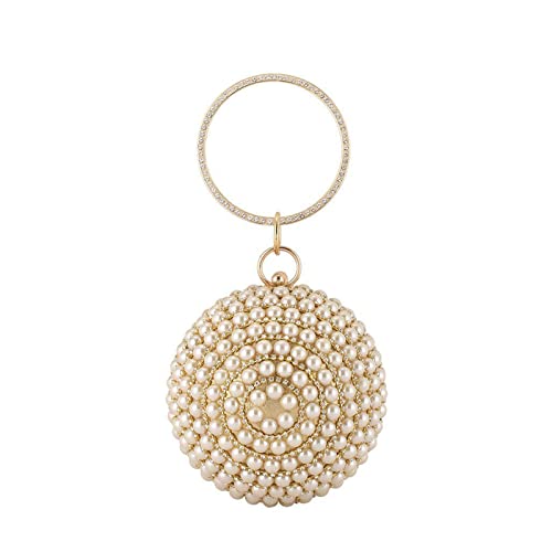 CORIOS Clutch Damen Perlen Abendtasche Runde Kugel Strass Clutch Bag Schultertasche Abnehmbarer Kette Klein Tasche Handtasche für Hochzeit Abendparty Geburtstag Tanzparty Bankett Gold CORIOS Clutch Damen Perlen Abendtasche Runde Kugel Strass Clutch Bag Schultertasche Abnehmbarer Kette Klein Tasche Handtasche für Hochzeit Abendparty Geburtstag Tanzparty Bankett Gold von CORIOS