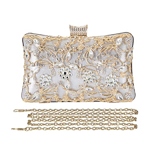 CORIOS Clutch Damen Strass Luxus Abendtasche Kristall Glitter Handtasche Glänzend Umhängetasche Elegant Schultertasche Portemonnaie Tasche für Cocktailparty Abendparty Tanzparty Geburtstag Silber CORIOS Clutch Damen Strass Luxus Abendtasche Kristall Glitter Handtasche Glänzend Umhängetasche Elegant Schultertasche Portemonnaie Tasche für Cocktailparty Abendparty Tanzparty Geburtstag Silber von CORIOS