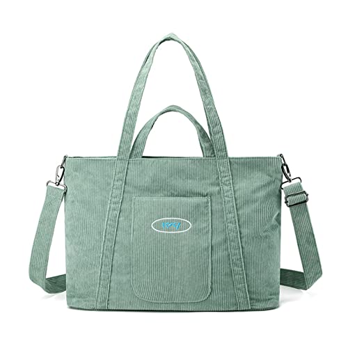 CORIOS Cord Umhängetasche Damen Handtasche Große Kapazität Tote Beutel Casual Henkeltasche Tragetasche Multifunktionale Schultertasche Henkeltaschen Für Alltag Büro Schulausflug Einkauf Hellgrün CORIOS Cord Umhängetasche Damen Handtasche Große Kapazität Tote Beutel Casual Henkeltasche Tragetasche Multifunktionale Schultertasche Henkeltaschen Für Alltag Büro Schulausflug Einkauf Hellgrün von CORIOS