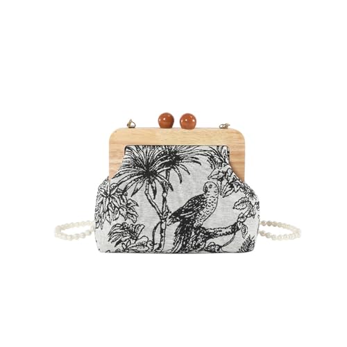 CORIOS Damen Abendtasche Blumenstickerei Clutch Hölzerne Perlen Schultertasche Hochzeit Brautbörse Handtasche Elegante Umhängetasche mit Perlenschulterriemen Retro Klein Tasche Schwarz CORIOS Damen Abendtasche Blumenstickerei Clutch Hölzerne Perlen Schultertasche Hochzeit Brautbörse Handtasche Elegante Umhängetasche mit Perlenschulterriemen Retro Klein Tasche Schwarz von CORIOS