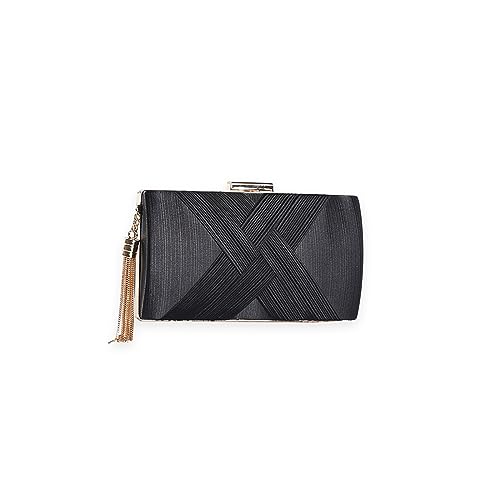 CORIOS Damen Abendtasche Fransen Clutch Tasche Elegante Schultertasche Kettentasche Tasche Luxurious Handtasche Hochzeit Brautbörse Klein Umhängetasche Schwarz CORIOS Damen Abendtasche Fransen Clutch Tasche Elegante Schultertasche Kettentasche Tasche Luxurious Handtasche Hochzeit Brautbörse Klein Umhängetasche Schwarz von CORIOS