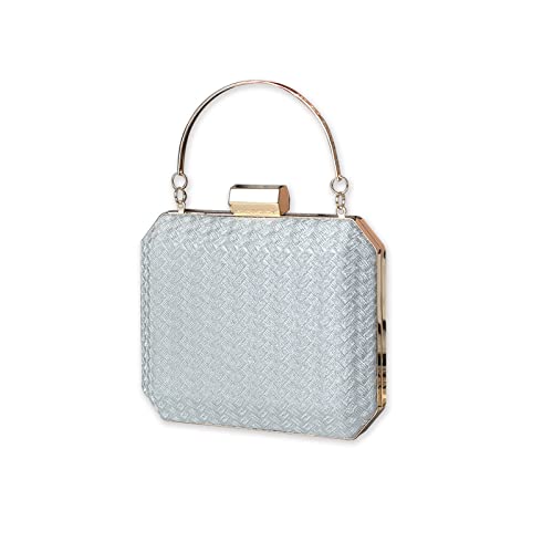 CORIOS Damen Abendtasche Funkelnd Handtasche Glänzend Umhängetasche Glitzer Henkeltasche Hochzeit Brautbörse Elegant Schultertasche Cocktail Party Abschlussball Tasche für Frauen Silber von CORIOS