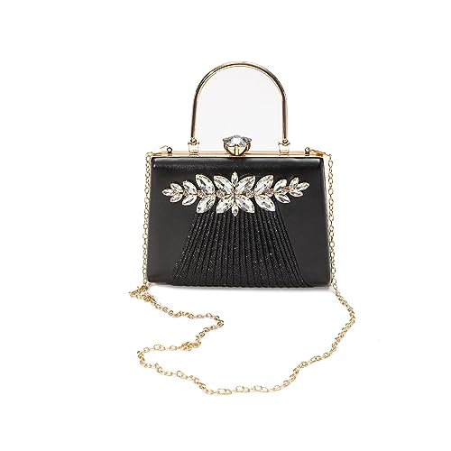 CORIOS Damen Abendtasche Glitzer Strass Clutch Tasche Hochzeit Brautbörse Handtasche Pailletten Schultertasche Elegante Diamant Umhängetasche Klein Tasche Schwarz CORIOS Damen Abendtasche Glitzer Strass Clutch Tasche Hochzeit Brautbörse Handtasche Pailletten Schultertasche Elegante Diamant Umhängetasche Klein Tasche Schwarz von CORIOS