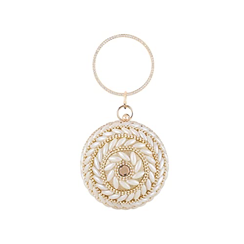 CORIOS Damen Abendtasche Runde Kugel Strass Clutch Bag Perlen Handtasch Abnehmbarer Kette Klein Tasche Schultertasche Umhängetasche für Hochzeit Abendparty Geburtstag Bankett Tanzparty Gold CORIOS Damen Abendtasche Runde Kugel Strass Clutch Bag Perlen Handtasch Abnehmbarer Kette Klein Tasche Schultertasche Umhängetasche für Hochzeit Abendparty Geburtstag Bankett Tanzparty Gold von CORIOS