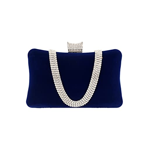 CORIOS Damen Abendtasche Samt Clutch Bag Glitter Strass Handtasche Kette Tasche Shining Portemonnaie Elegante Umhängetasche Glänzend Schultertasche für Cocktail Party Abendparty Tanzparty Blau CORIOS Damen Abendtasche Samt Clutch Bag Glitter Strass Handtasche Kette Tasche Shining Portemonnaie Elegante Umhängetasche Glänzend Schultertasche für Cocktail Party Abendparty Tanzparty Blau von CORIOS