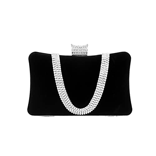 CORIOS Damen Abendtasche Samt Clutch Bag Glitter Strass Handtasche Kette Tasche Shining Portemonnaie Elegante Umhängetasche Glänzend Schultertasche für Cocktail Party Abendparty Tanzparty Schwarz CORIOS Damen Abendtasche Samt Clutch Bag Glitter Strass Handtasche Kette Tasche Shining Portemonnaie Elegante Umhängetasche Glänzend Schultertasche für Cocktail Party Abendparty Tanzparty Schwarz von CORIOS