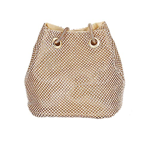 CORIOS Damen Abendtasche Shiny Strass Handtasche Strasssteine Bucket Bag Diamant Clutch Bag Glitzer Umhängetasche Klein Tasche Schultertasche für Hochzeit Bankett-Party Abschlussball Gold CORIOS Damen Abendtasche Shiny Strass Handtasche Strasssteine Bucket Bag Diamant Clutch Bag Glitzer Umhängetasche Klein Tasche Schultertasche für Hochzeit Bankett-Party Abschlussball Gold von CORIOS