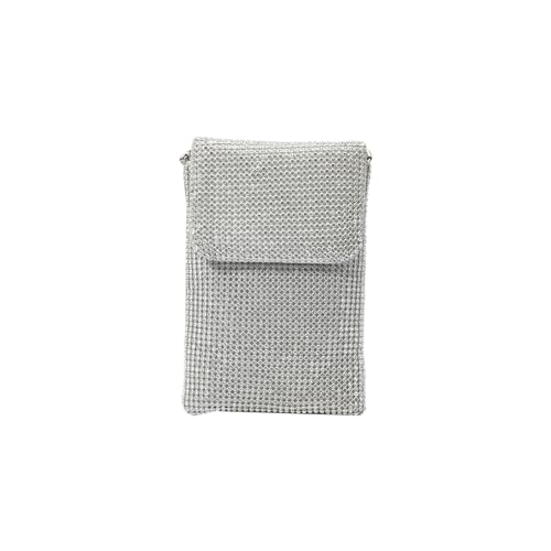 CORIOS Damen Abendtasche Strass Clutch Tasche Shiny Diamant Handtasche Kette Schultertasche Hochzeit Brautbörse Elegante Luxus Umhängetasche Klein Tasche Silber von CORIOS