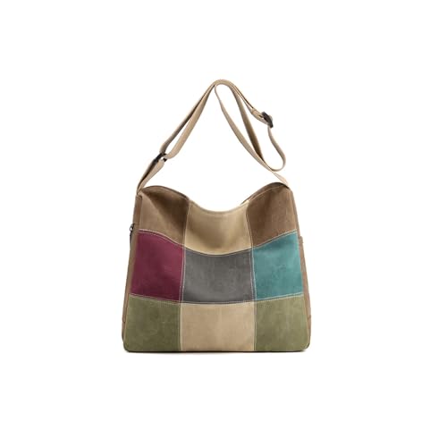 CORIOS Damen Canvas Schultertasche Mehrfarbig Spleiß Umhängetasche Große Tragetasche Henkeltaschen mit Mehreren Taschen Casual Leichtgewicht Handtasche Tote Beutel Kaffee CORIOS Damen Canvas Schultertasche Mehrfarbig Spleiß Umhängetasche Große Tragetasche Henkeltaschen mit Mehreren Taschen Casual Leichtgewicht Handtasche Tote Beutel Kaffee von CORIOS